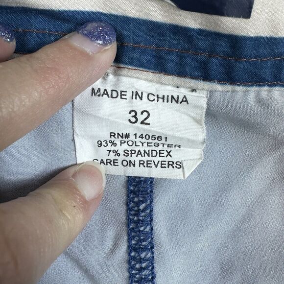 Roark Revival Shorts Mens 32 Blue Cargo Board Shorts Swim Stretch Drawstring - Picture 12 of 13